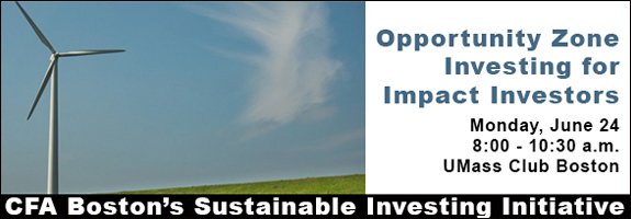Opportunity Zone Investing for the Impact Investor – June 24th Opportunity Zone Investing for the Impact Investor – June 24th