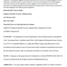 Have you submitted your comments on the DoL proposed rule restricting the use of ESG in ERISA plans?