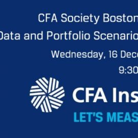 Climate Change Investing Series – Climate Data and Portfolio Scenario Analysis – December 16th